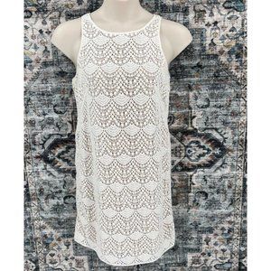 Ann Taylor LOFT Sleeveless Shift Dress Size 8 Crochet Tie Back